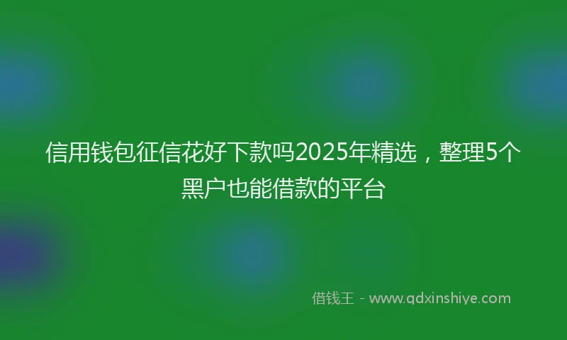 信用钱包征信花好下款吗2025年精选，整理5个黑户也能借款的平台