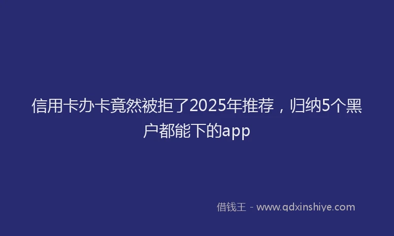 信用卡办卡竟然被拒了2025年推荐，归纳5个黑户都能下的app
