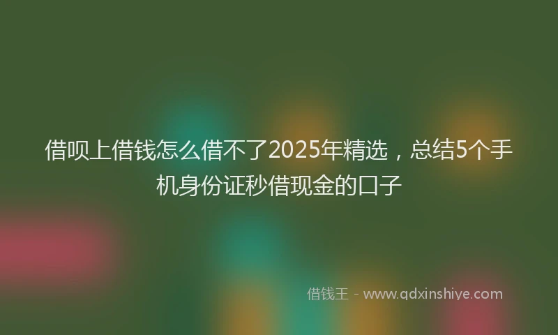 借呗上借钱怎么借不了2025年精选，总结5个手机身份证秒借现金的口子