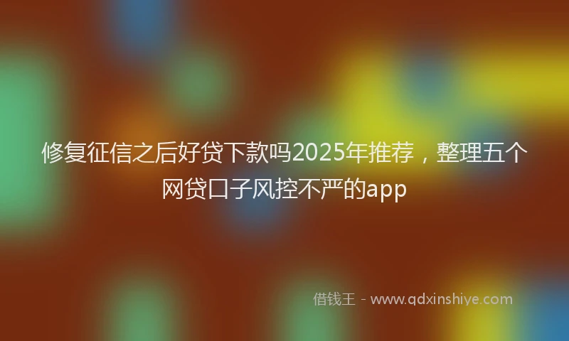 修复征信之后好贷下款吗2025年推荐，整理五个网贷口子风控不严的app