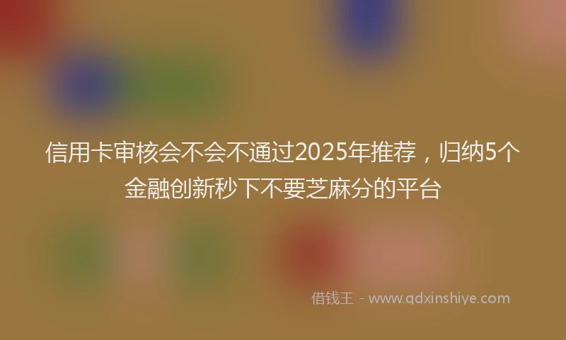 信用卡审核会不会不通过2025年推荐，归纳5个金融创新秒下不要芝麻分的平台