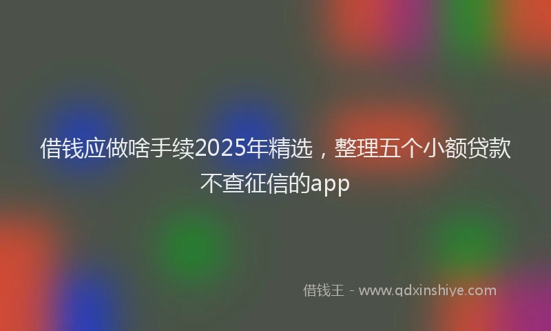 借钱应做啥手续2025年精选，整理五个小额贷款不查征信的app