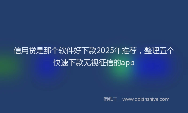 信用贷是那个软件好下款2025年推荐，整理五个快速下款无视征信的app
