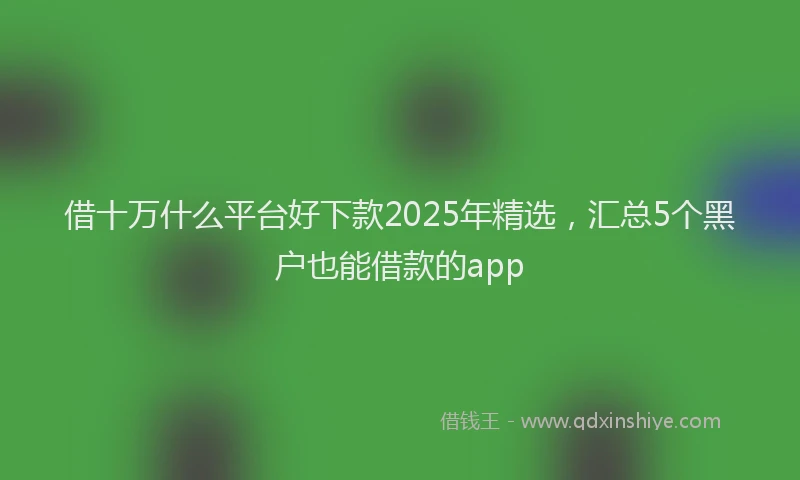 借十万什么平台好下款2025年精选，汇总5个黑户也能借款的app