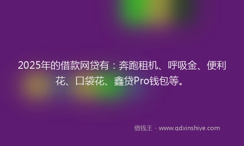 2025年的借款网贷有：奔跑租机、呼吸金、便利花、口袋花、鑫贷Pro钱包等。