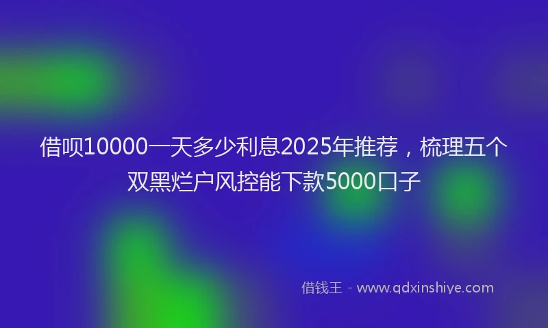 借呗10000一天多少利息2025年推荐，梳理五个双黑烂户风控能下款5000口子