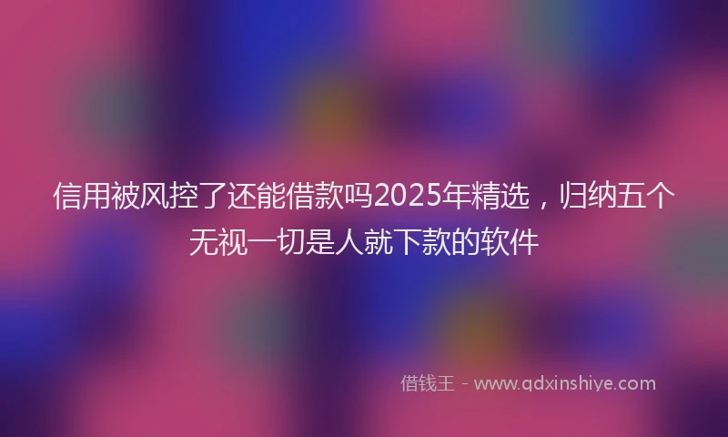 信用被风控了还能借款吗2025年精选，归纳五个无视一切是人就下款的软件