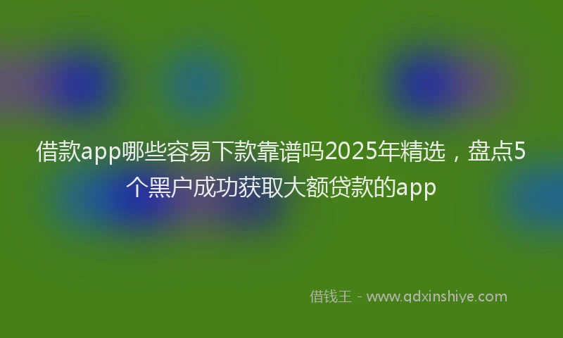 借款app哪些容易下款靠谱吗2025年精选，盘点5个黑户成功获取大额贷款的app