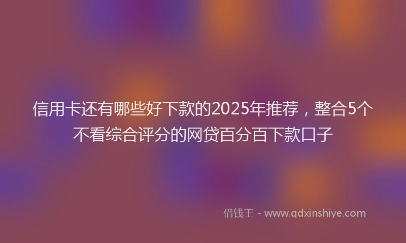 信用卡还有哪些好下款的2025年推荐，整合5个不看综合评分的网贷百分百下款口子