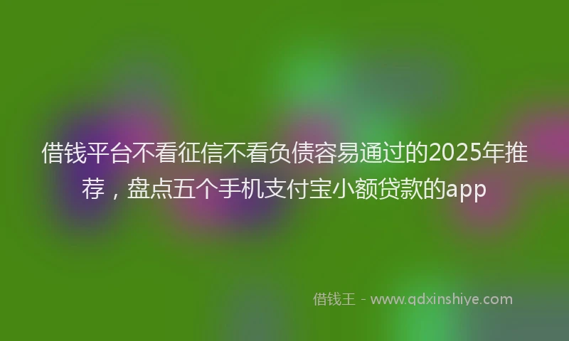 借钱平台不看征信不看负债容易通过的2025年推荐，盘点五个手机支付宝小额贷款的app