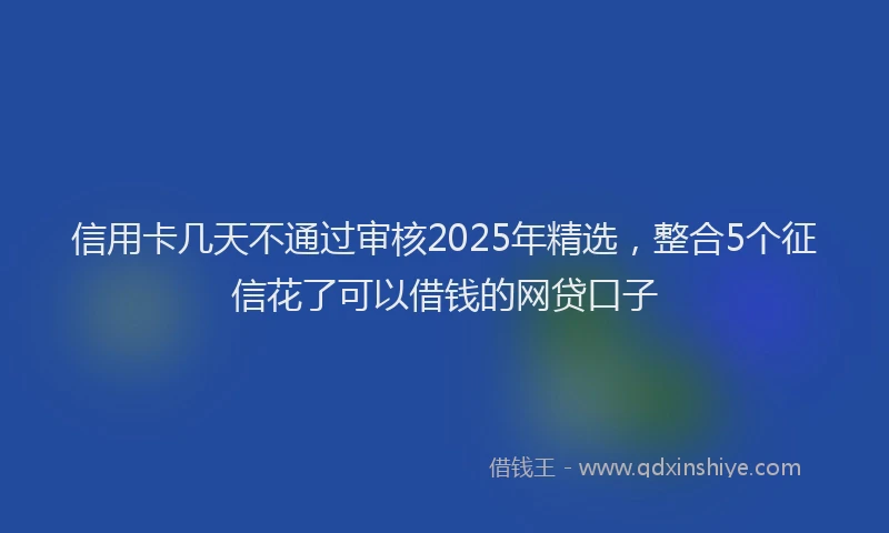 信用卡几天不通过审核2025年精选，整合5个征信花了可以借钱的网贷口子