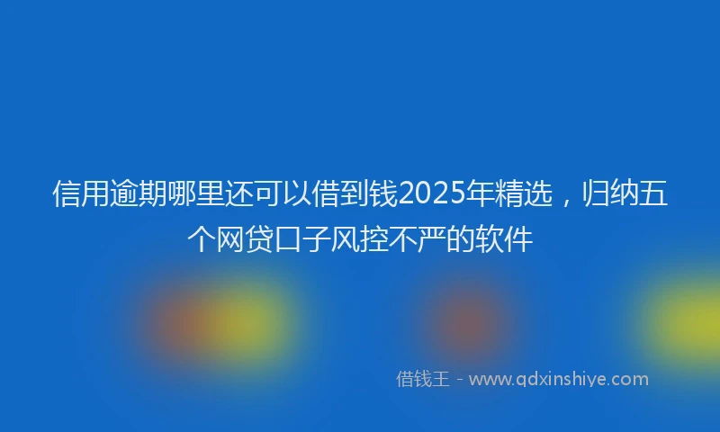信用逾期哪里还可以借到钱2025年精选，归纳五个网贷口子风控不严的软件