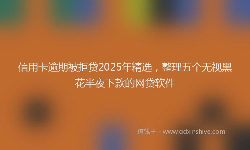 信用卡逾期被拒贷2025年精选，整理五个无视黑花半夜下款的网贷软件