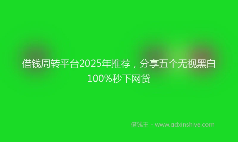 借钱周转平台2025年推荐，分享五个无视黑白100%秒下网贷