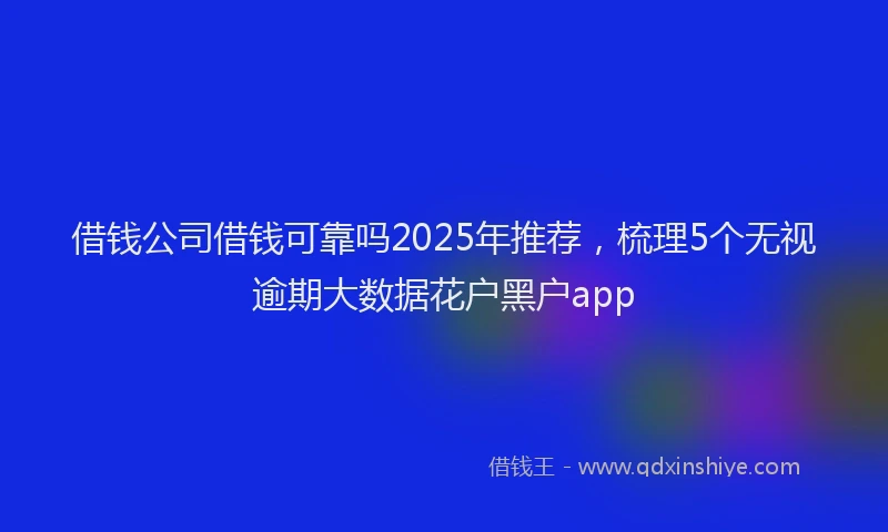 借钱公司借钱可靠吗2025年推荐，梳理5个无视逾期大数据花户黑户app