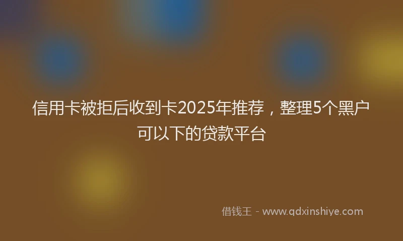 信用卡被拒后收到卡2025年推荐，整理5个黑户可以下的贷款平台