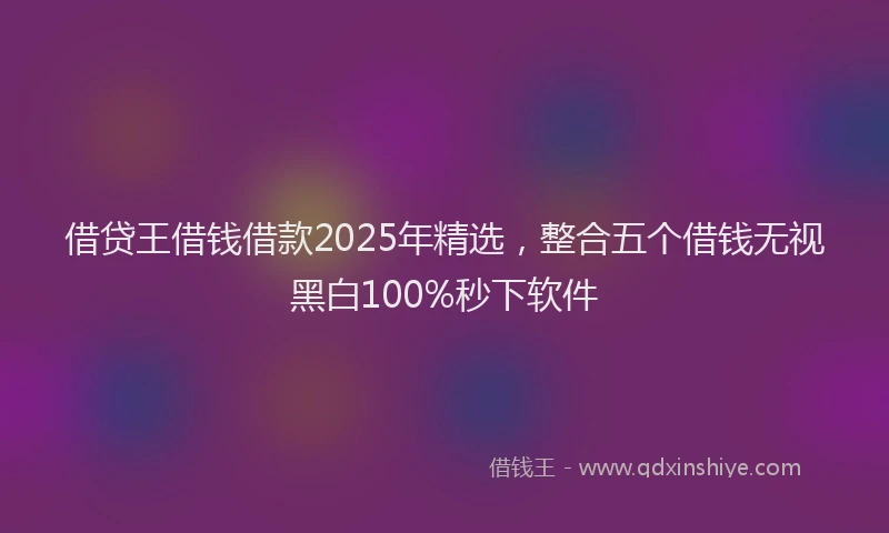 借贷王借钱借款2025年精选,整合五个借钱无视黑白100%秒下软件