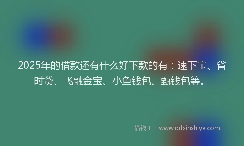 2025年的借款还有什么好下款的有：速下宝、省时贷、飞融金宝、小鱼钱包、甄钱包等。