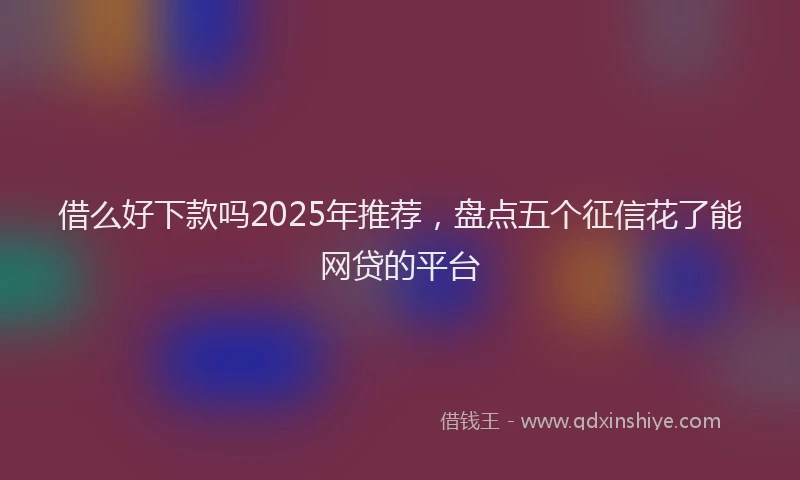 借么好下款吗2025年推荐，盘点五个征信花了能网贷的平台