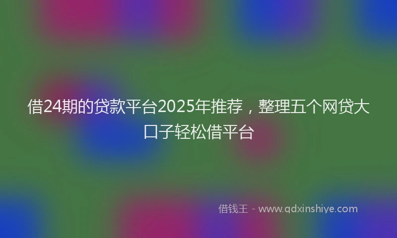 借24期的贷款平台2025年推荐，整理五个网贷大口子轻松借平台