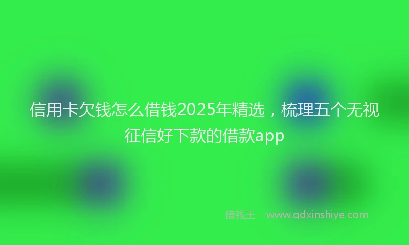 信用卡欠钱怎么借钱2025年精选，梳理五个无视征信好下款的借款app