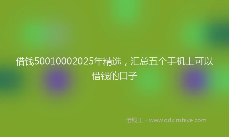 借钱50010002025年精选，汇总五个手机上可以借钱的口子