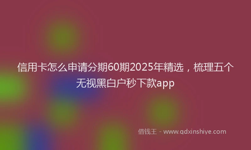 信用卡怎么申请分期60期2025年精选，梳理五个无视黑白户秒下款app