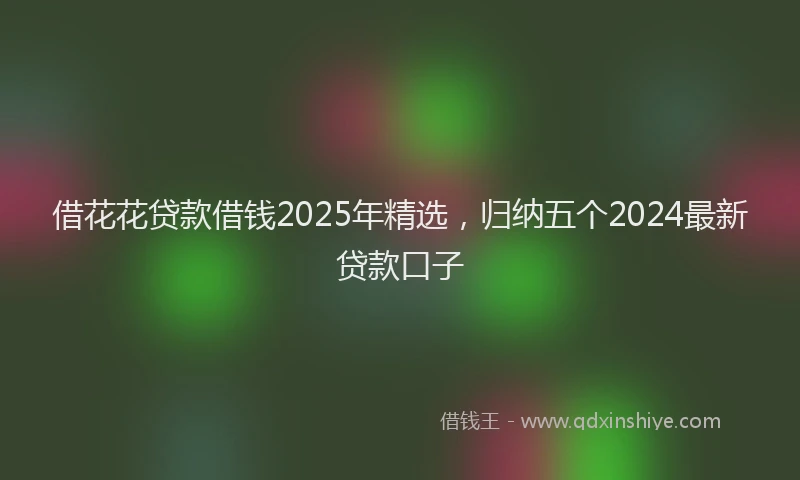 借花花贷款借钱2025年精选，归纳五个2024最新贷款口子