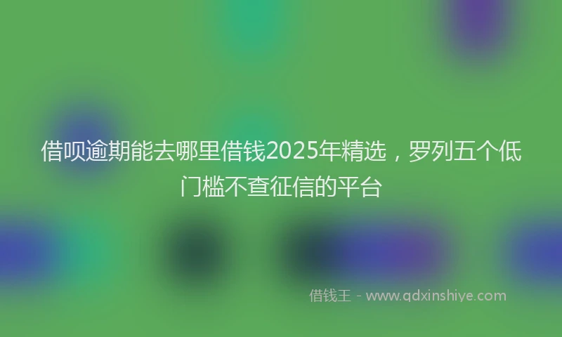 借呗逾期能去哪里借钱2025年精选，罗列五个低门槛不查征信的平台