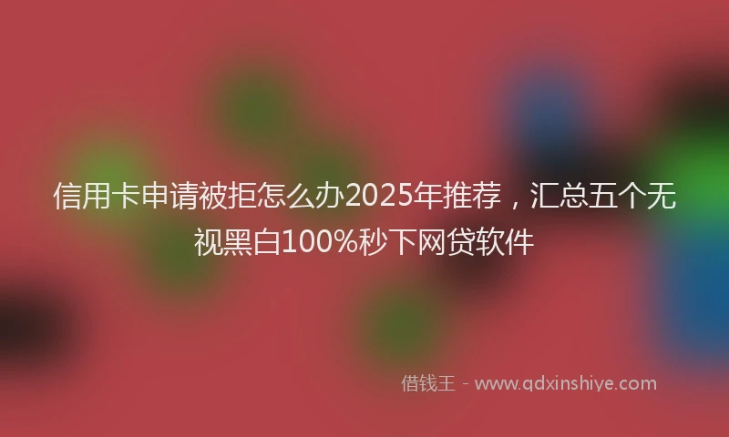 信用卡申请被拒怎么办2025年推荐，汇总五个无视黑白100%秒下网贷软件