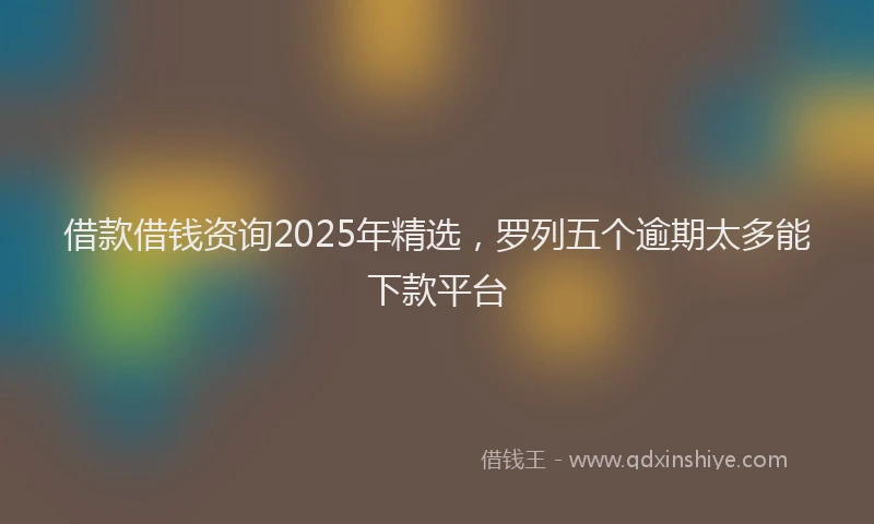 借款借钱资询2025年精选，罗列五个逾期太多能下款平台
