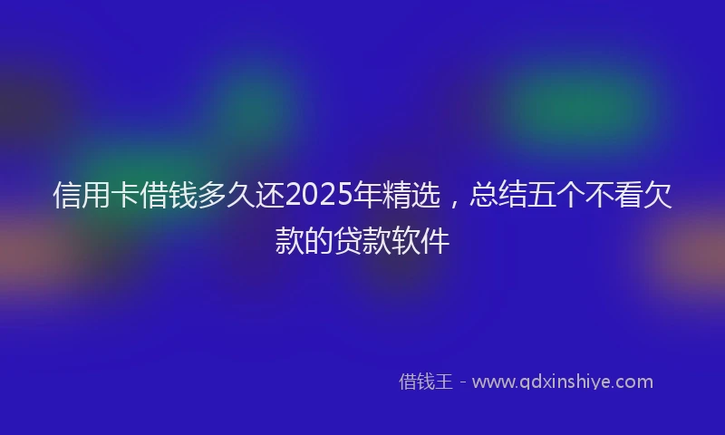 信用卡借钱多久还2025年精选，总结五个不看欠款的贷款软件