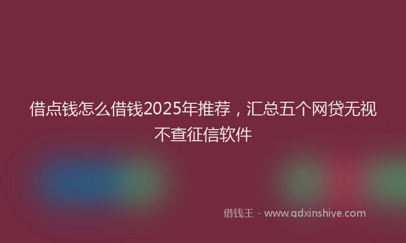 借点钱怎么借钱2025年推荐,汇总五个网贷无视不查征信软件