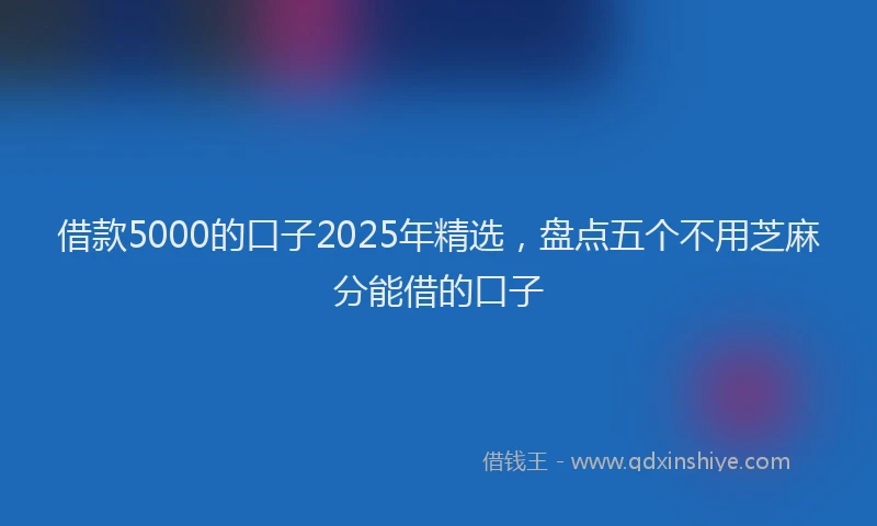 借款5000的口子2025年精选，盘点五个不用芝麻分能借的口子