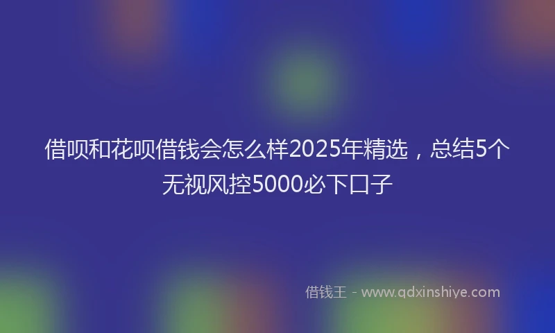 借呗和花呗借钱会怎么样2025年精选，总结5个无视风控5000必下口子