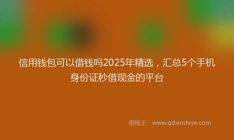 信用钱包可以借钱吗2025年精选，汇总5个手机身份证秒借现金的平台