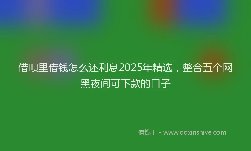 借呗里借钱怎么还利息2025年精选，整合五个网黑夜间可下款的口子