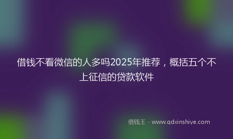 借钱不看微信的人多吗2025年推荐,概括五个不上征信的贷款软件