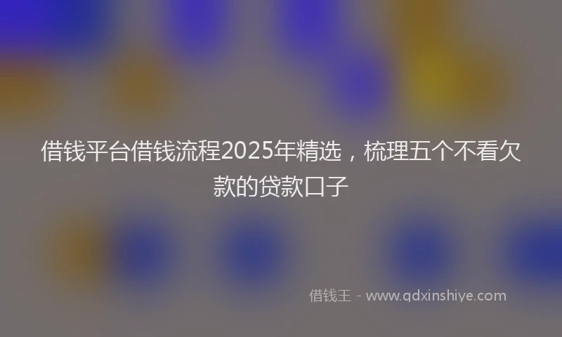 借钱平台借钱流程2025年精选，梳理五个不看欠款的贷款口子