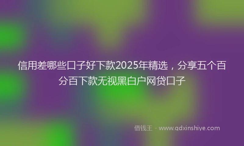 信用差哪些口子好下款2025年精选，分享五个百分百下款无视黑白户网贷口子