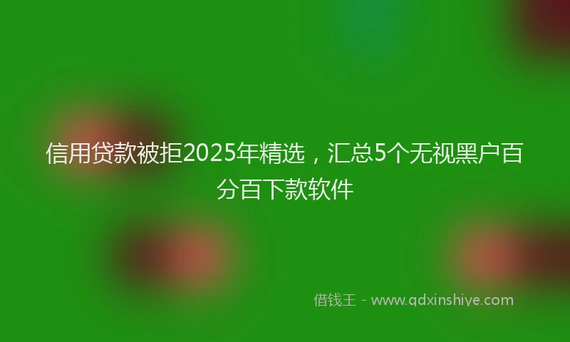 信用贷款被拒2025年精选，汇总5个无视黑户百分百下款软件