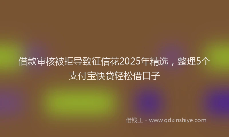 借款审核被拒导致征信花2025年精选，整理5个支付宝快贷轻松借口子