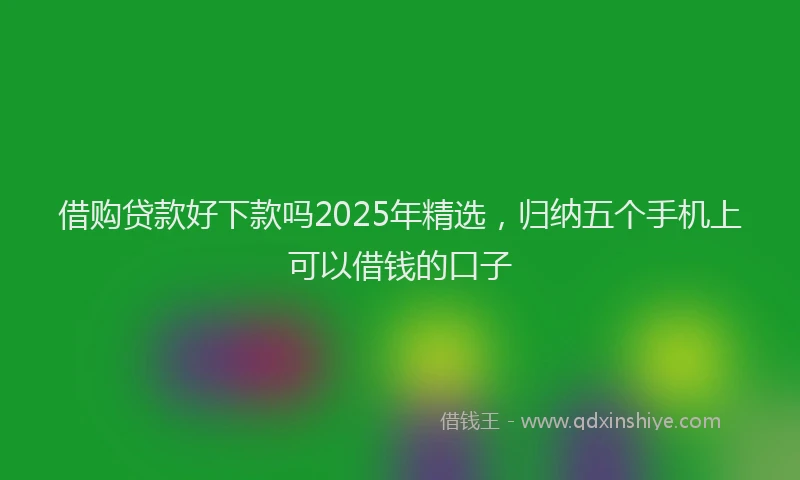借购贷款好下款吗2025年精选，归纳五个手机上可以借钱的口子