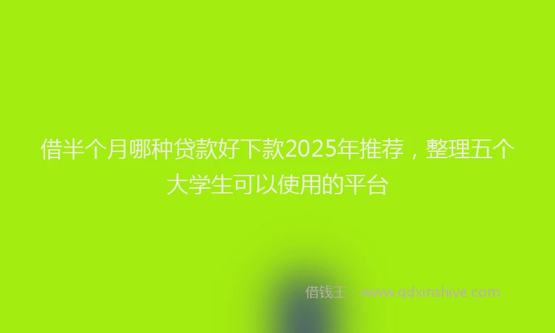 借半个月哪种贷款好下款2025年推荐，整理五个大学生可以使用的平台