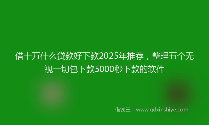 借十万什么贷款好下款2025年推荐，整理五个无视一切包下款5000秒下款的软件