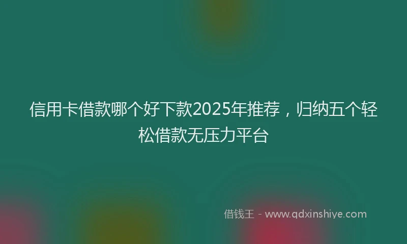 信用卡借款哪个好下款2025年推荐，归纳五个轻松借款无压力平台