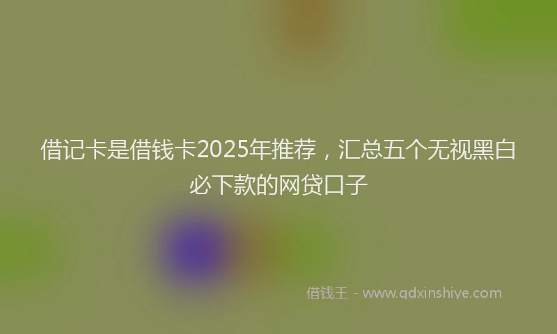 借记卡是借钱卡2025年推荐，汇总五个无视黑白必下款的网贷口子
