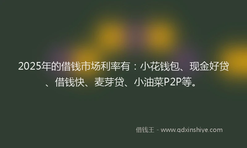 2025年的借钱市场利率有：小花钱包、现金好贷、借钱快、麦芽贷、小油菜P2P等。
