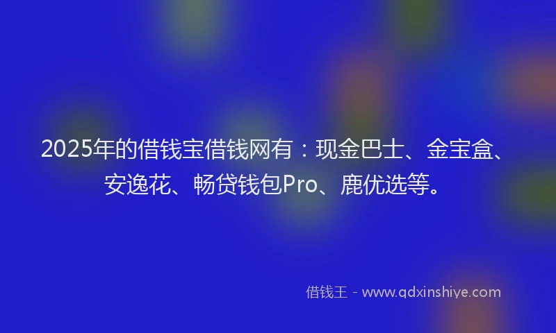 2025年的借钱宝借钱网有：现金巴士、金宝盒、安逸花、畅贷钱包Pro、鹿优选等。