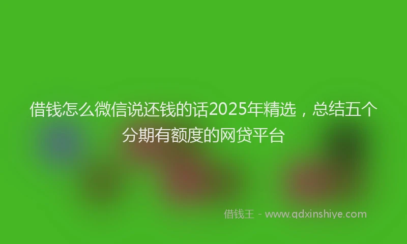 借钱怎么微信说还钱的话2025年精选，总结五个分期有额度的网贷平台